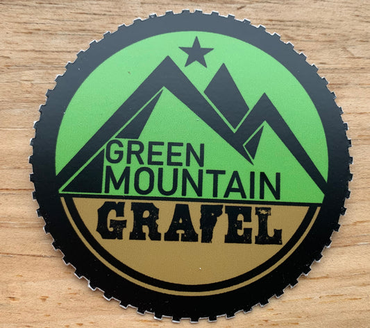 Green Mountain Gravel Wheel Logo Sticker